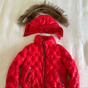 Bright Red Down Ski Puffer Jacket